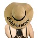 NEW CC 's Paper Weaved Beach Time Embroidered Quote Floppy Brim CC Sun Hat  eb-82797516